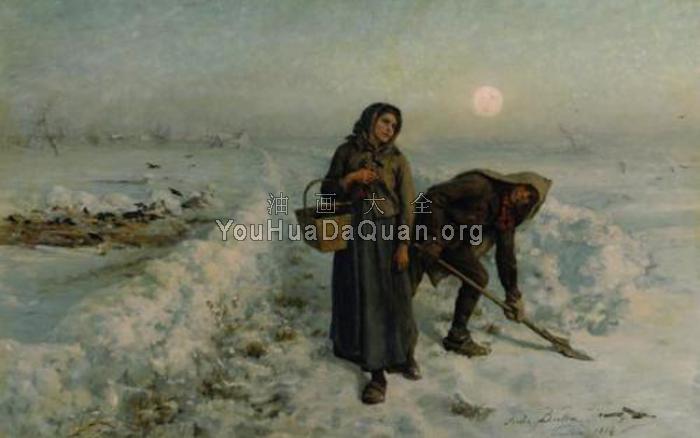 Sur la Route en Hiver Artois - 朱利斯·布雷顿